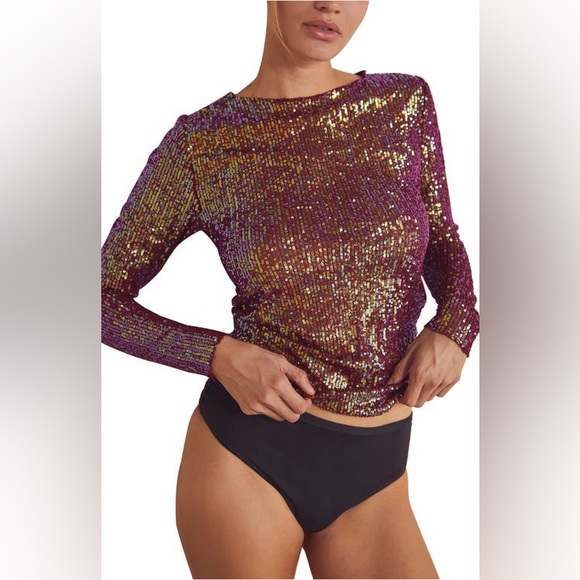 Free People Tops - Free People Gold Rush Long Sleeve NWT SZ XL MSRP $78 Wine Combo